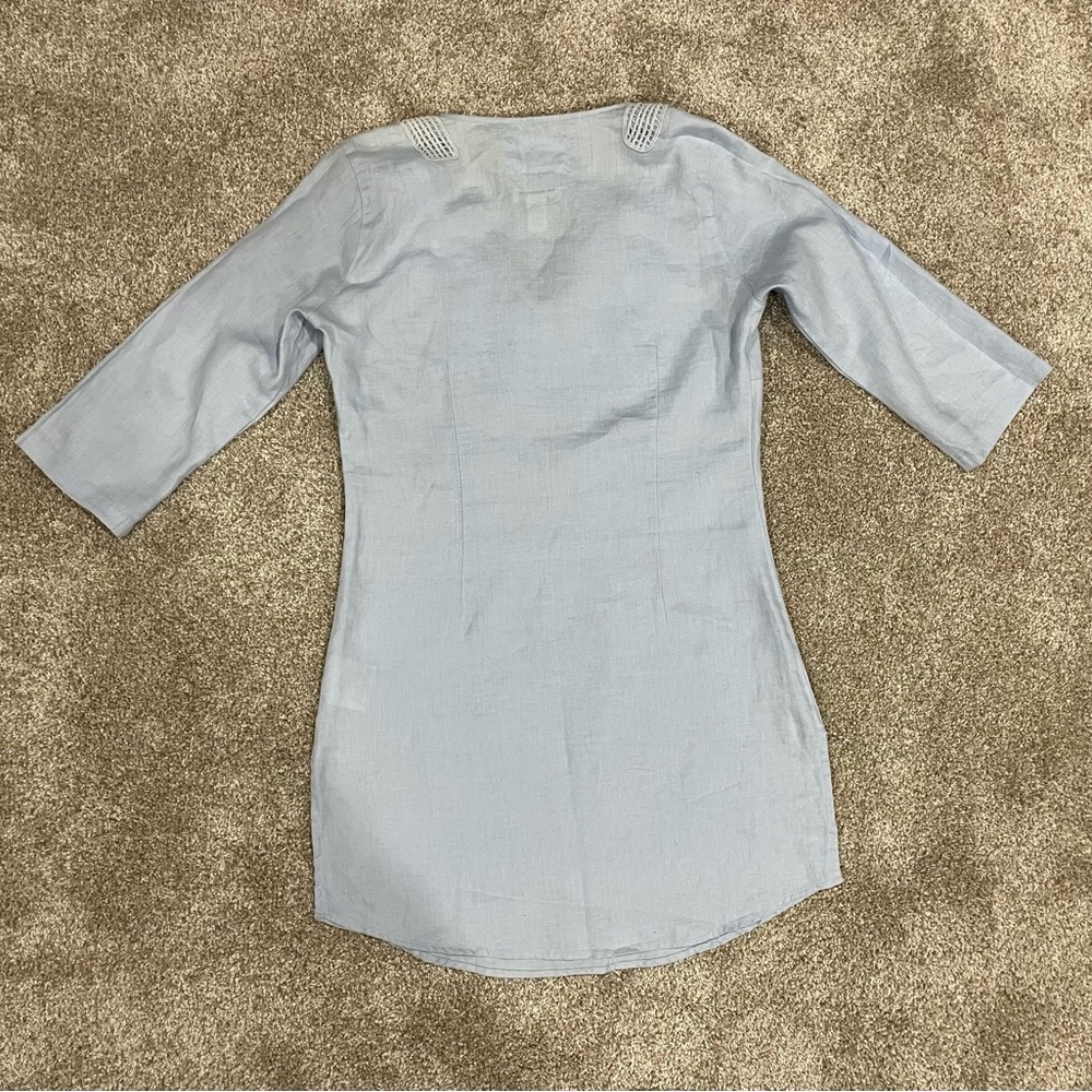 Malvin Hamburg Germany Light Blue Women's linen Dress Small - Picture 9 of 12